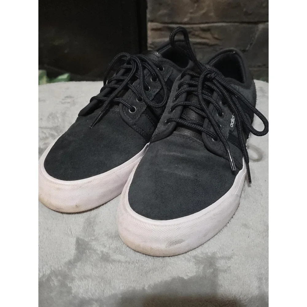 Adidas Originals Seeley Shoes Mens 8 Black Suede Skate Comfort Casual Gum